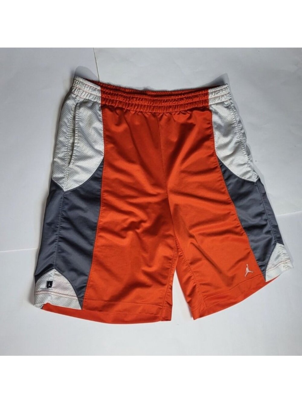 Vtg Nike Air Jordan Durasheen Mens Orange & Gray Athletic Shorts Y2k XL